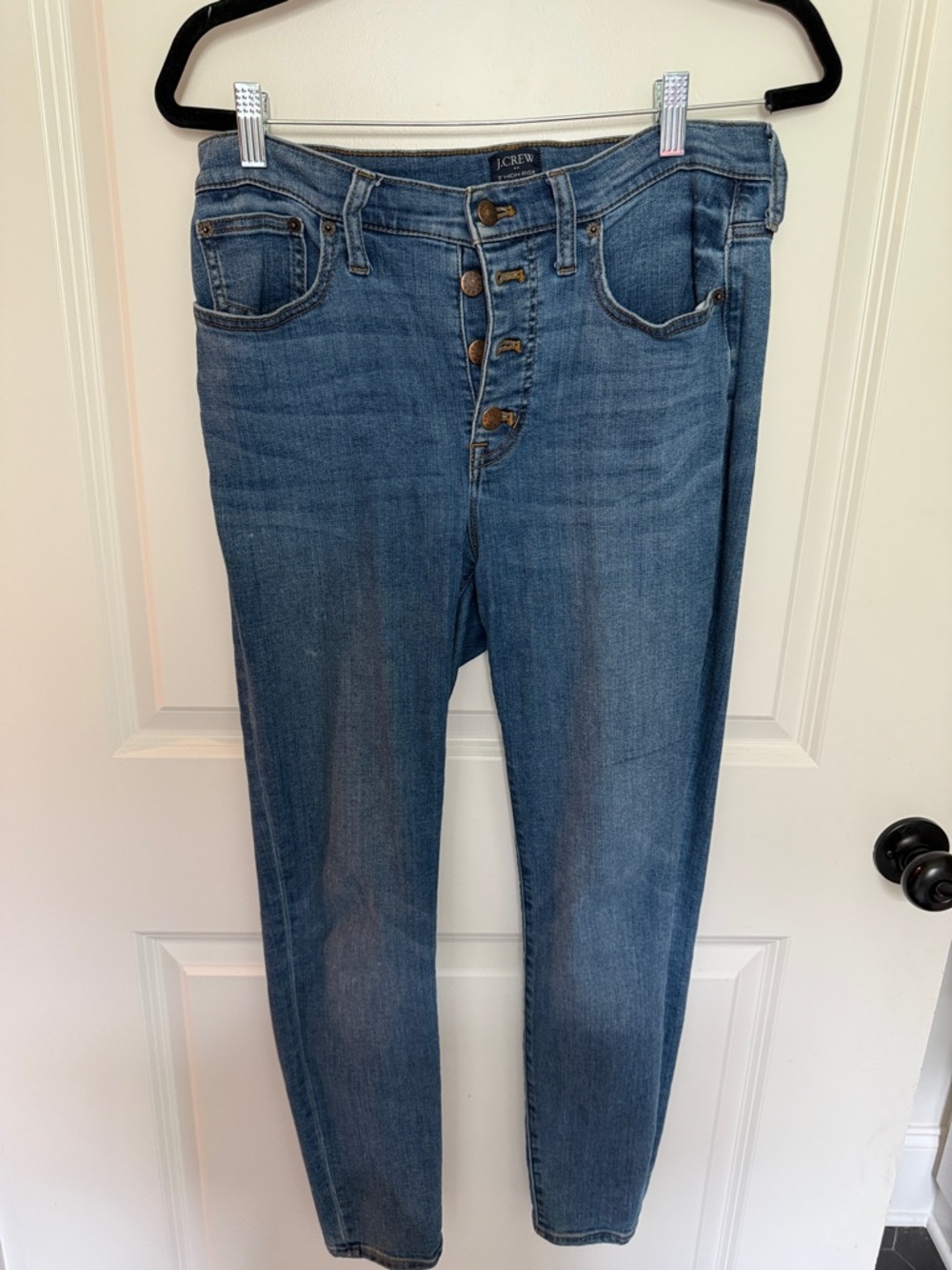 J. Crew High-Rise Button-Fly Medium Blue Jeans